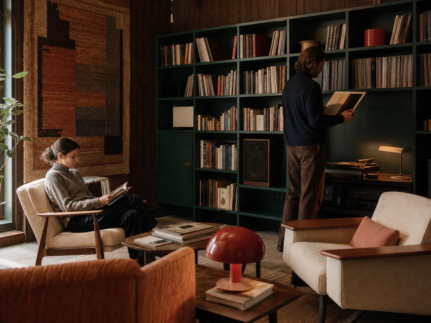Rustige bibliotheek en luisterkamer